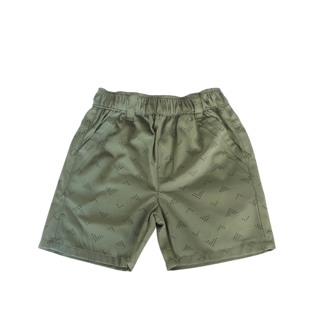 Short - Twill Black Printed (Khaki Green)