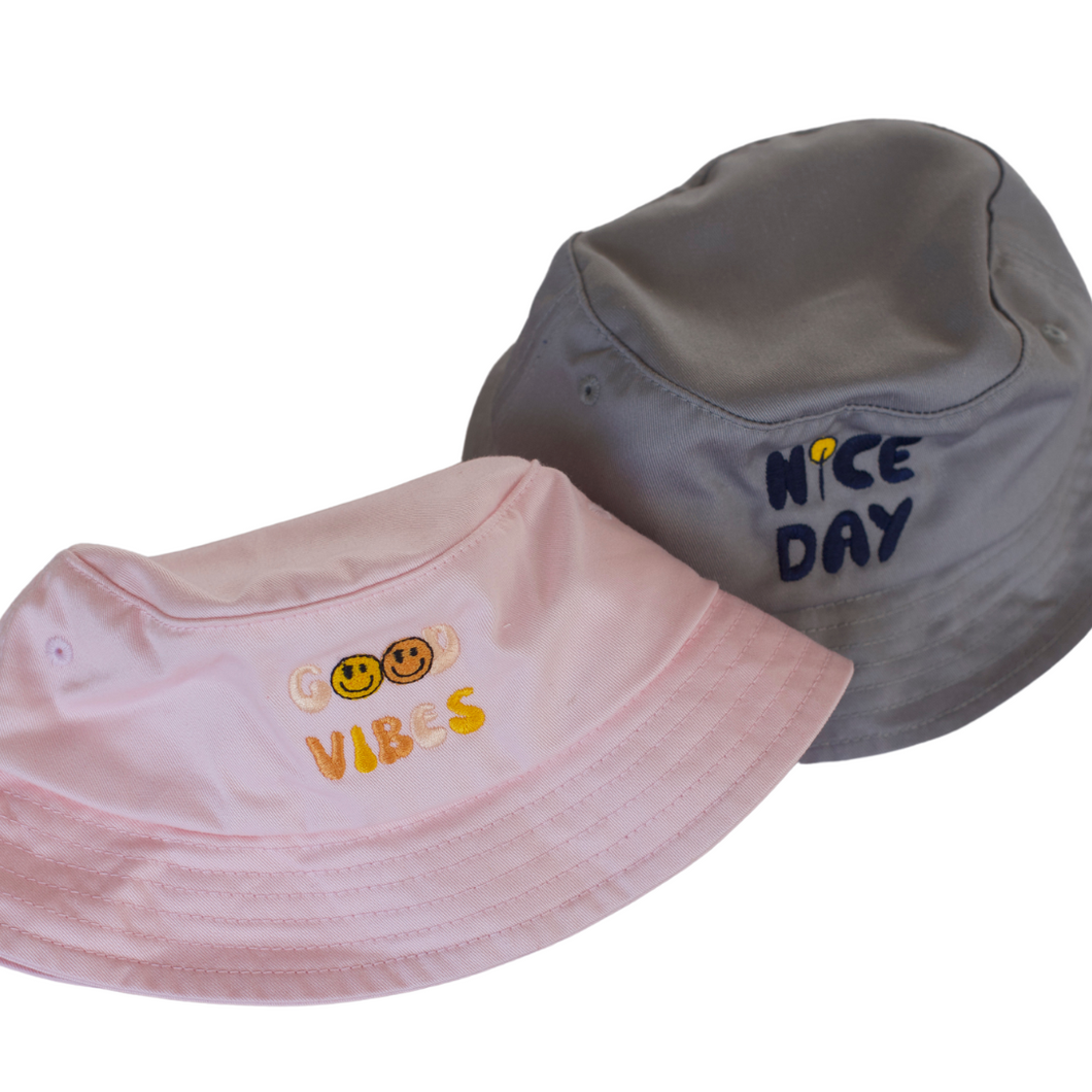 Hats - Cool Vibes & Nice Day ( Pink & Gray )