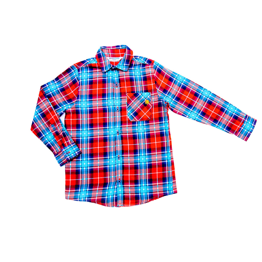 Shirt - Lion (Checked Red,Blue,White)
