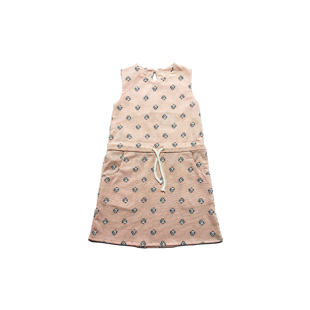 Dress -  Pink Cotton(Elephants)