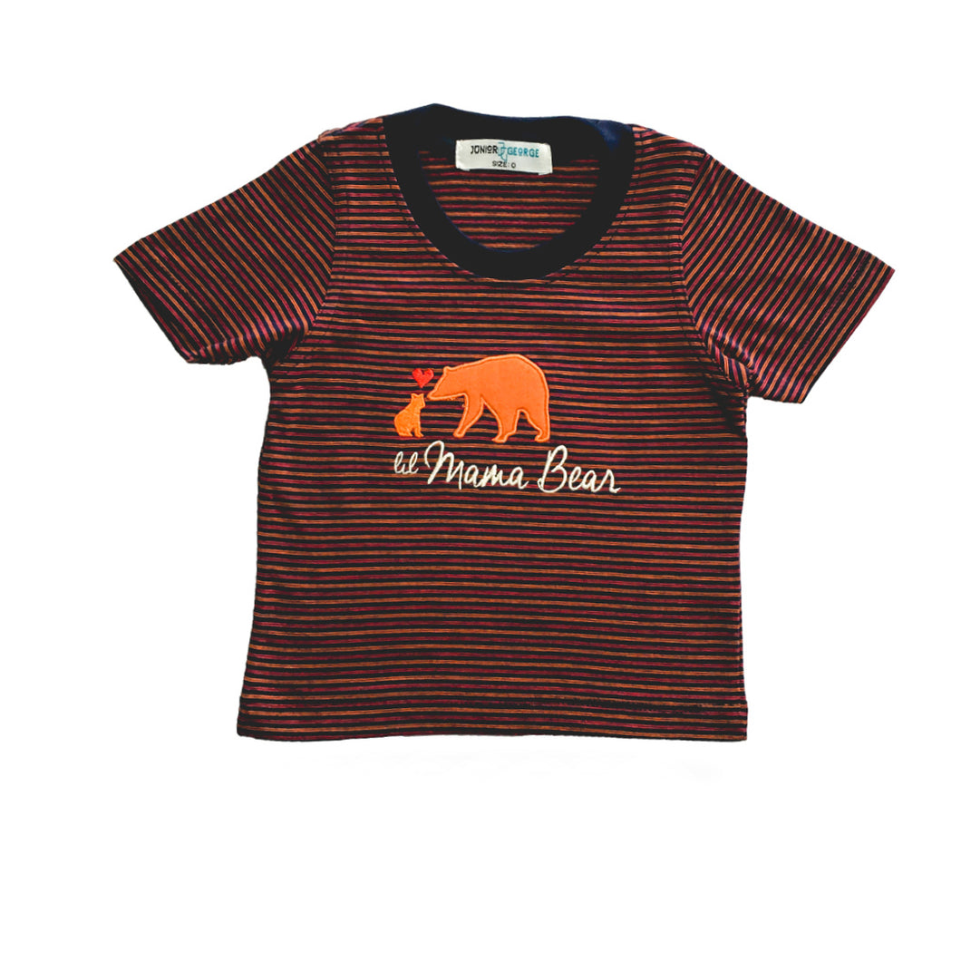 Crewneck - Mama Bear (Navy Blue, Orange and Red Stripe)