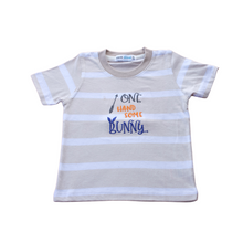 Load image into Gallery viewer, Crewneck - Stripes - One Handsome Bunny (Light Brown and Whie)
