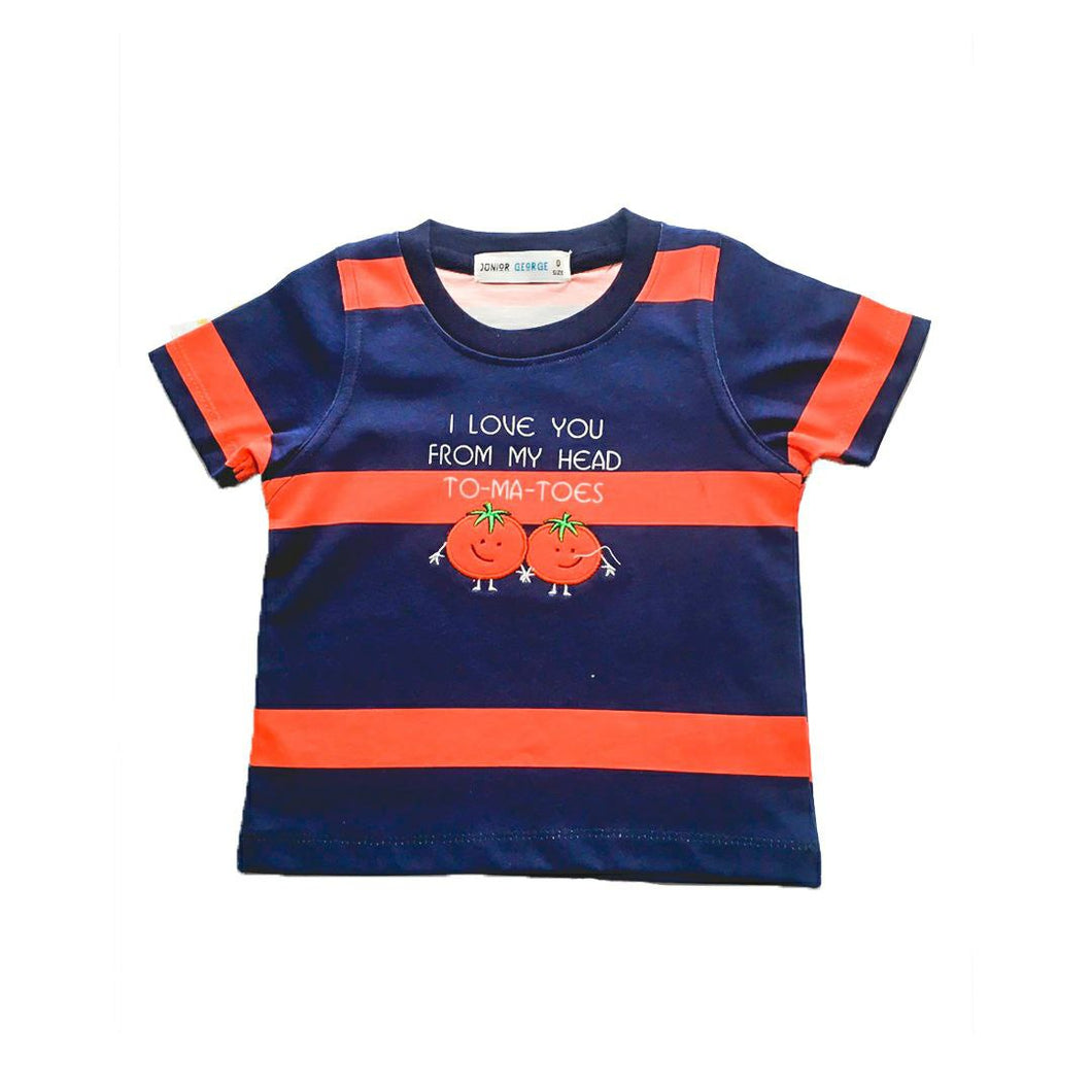 Crewneck - I Love you From My Head To-Ma-Toes (Navy Blue, Orange)