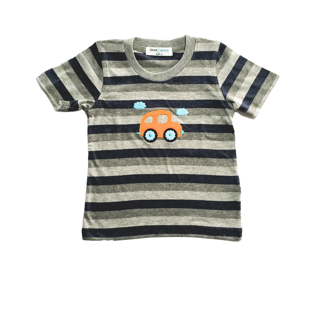 Crewneck- Car (Navy Blue, Grey Stripe)
