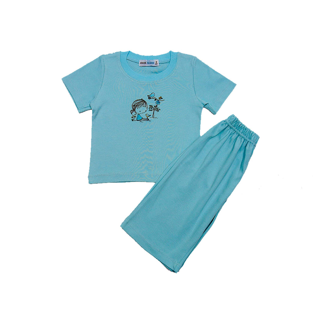 Pijama - Girls with birds (Blue)