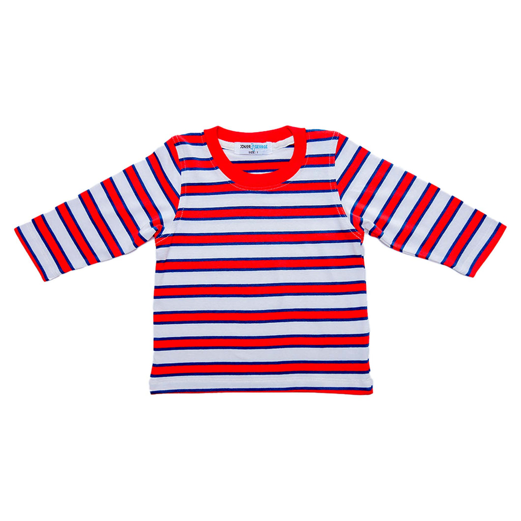 Crewneck Long Sleeve -  (Red, White, Blue) Stripes