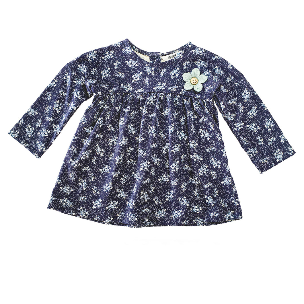 Dress -  Blue  Floral (Blue,Light Blue and White Flowers )