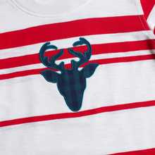 Load image into Gallery viewer, Crewneck - Stripes - Deer (White and Red)
