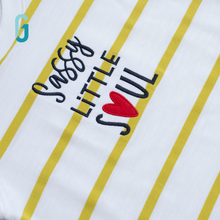 Load image into Gallery viewer, Crewneck - Stripes - Sassy little soul (Yellow and White)
