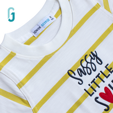 Load image into Gallery viewer, Crewneck - Stripes - Sassy little soul (Yellow and White)
