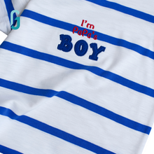 Load image into Gallery viewer, Crewneck - Stripes - I&#39;m Papa&#39;s Boy (Blue and White)
