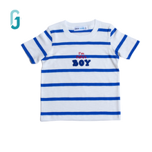 Load image into Gallery viewer, Crewneck - Stripes - I&#39;m Papa&#39;s Boy (Blue and White)
