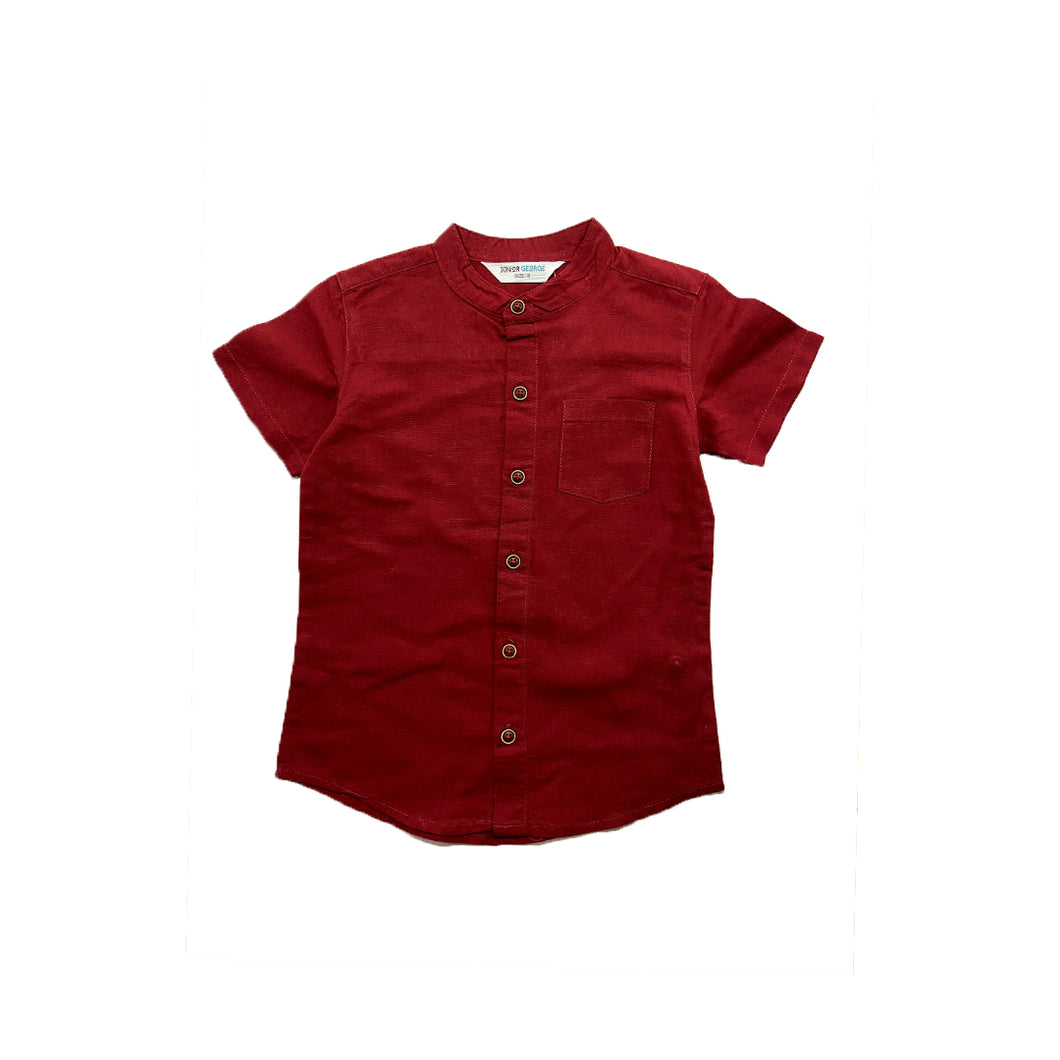 Shirt - Linen (Maroon)
