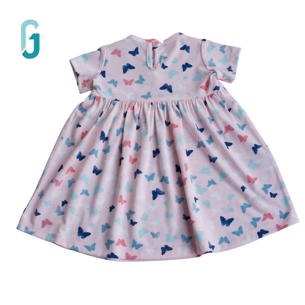 Dress - Knit-Butterfly (Pink/Blue/White)