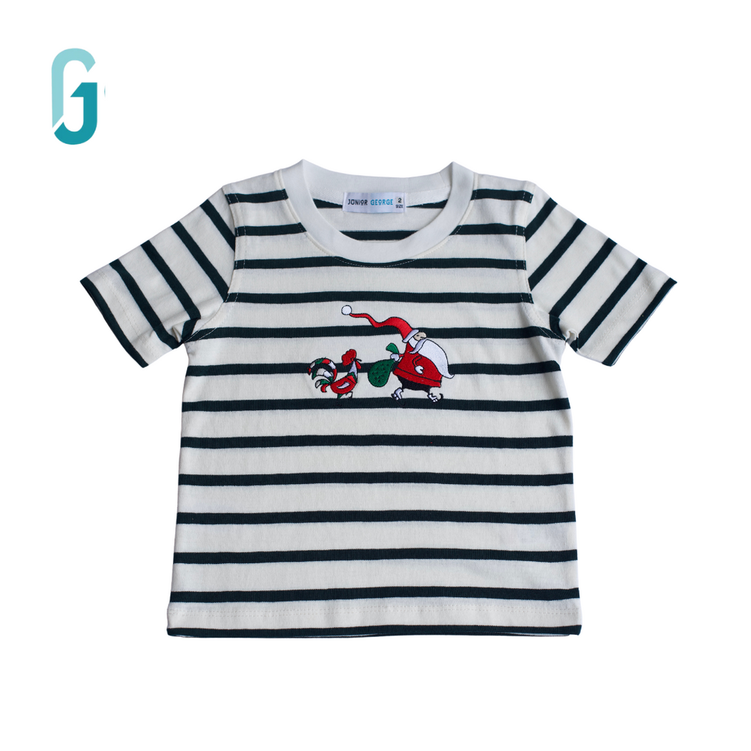 Crewneck - Santa - Stripes - (White and Green)