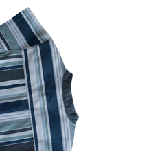 Load image into Gallery viewer, Shirt - Chinese Collar-Stripes (Grey/White/Blue)
