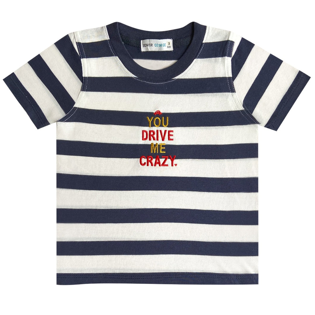 Crewneck - You Drive Me Crazy (White, Navy Blue)
