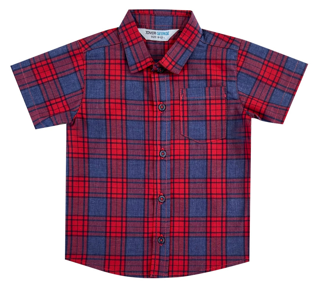 Shirt - Checked (Red,Blue)