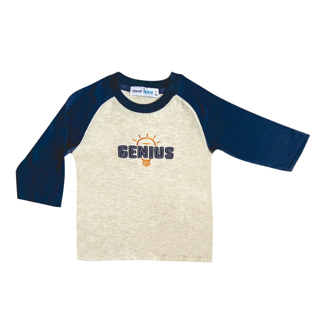 Crewneck - Genius (Beige, Navy Blue) Long sleeves