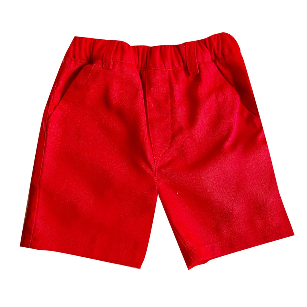 Short- Red Linen