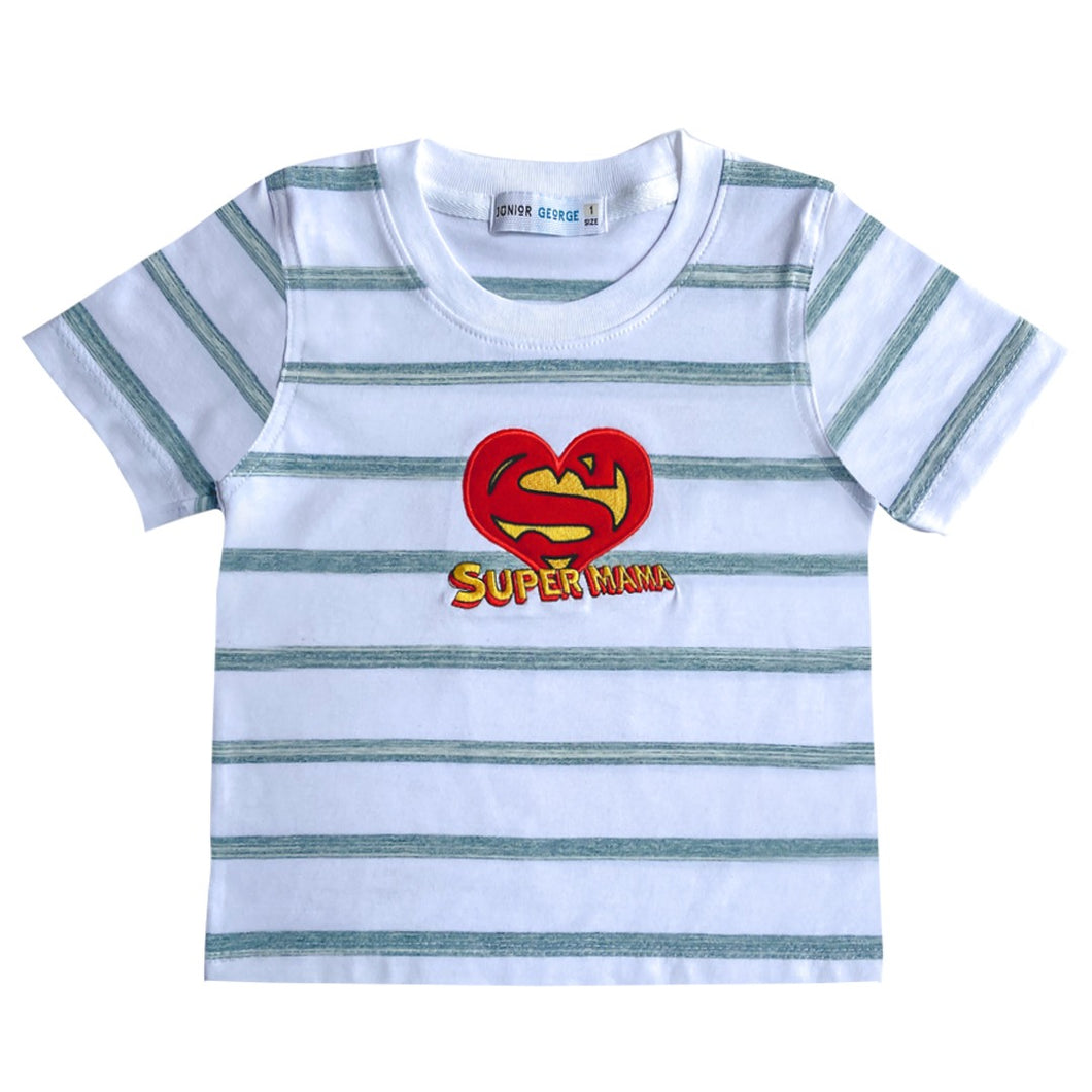 Crewneck - super Mama(white,Aqua)